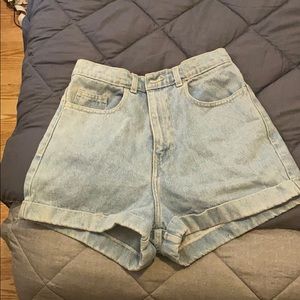 American Apparel High Waisted Shorts Blue denim